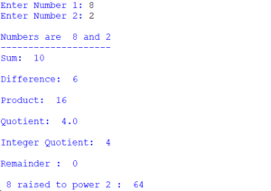 Python Program to enter two numbers and perform all arithmetic ...