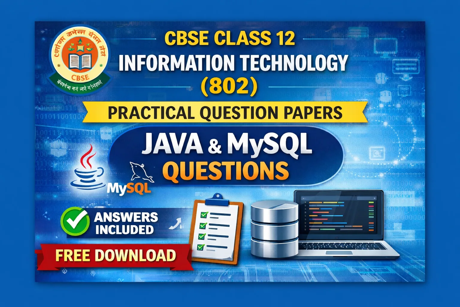 Class 12 Information Technology Code 802 Practical Question paper